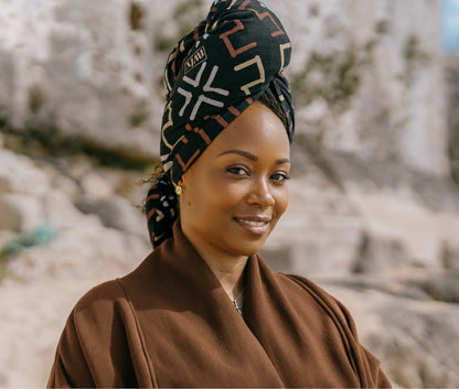 NVLX Knits - Mud cloth Inspired Hair Towel